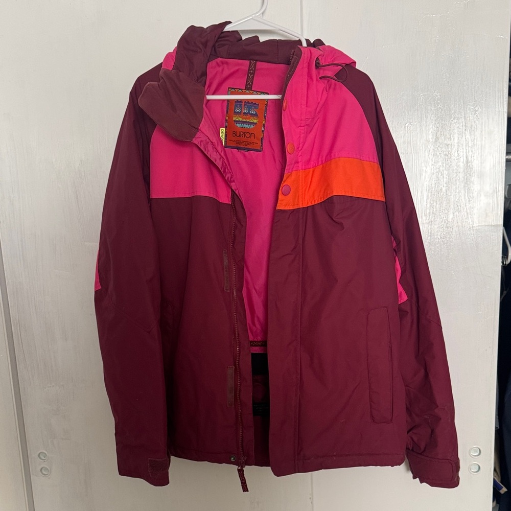 Burton Burgundy and Pink Jacket with Orange Detail